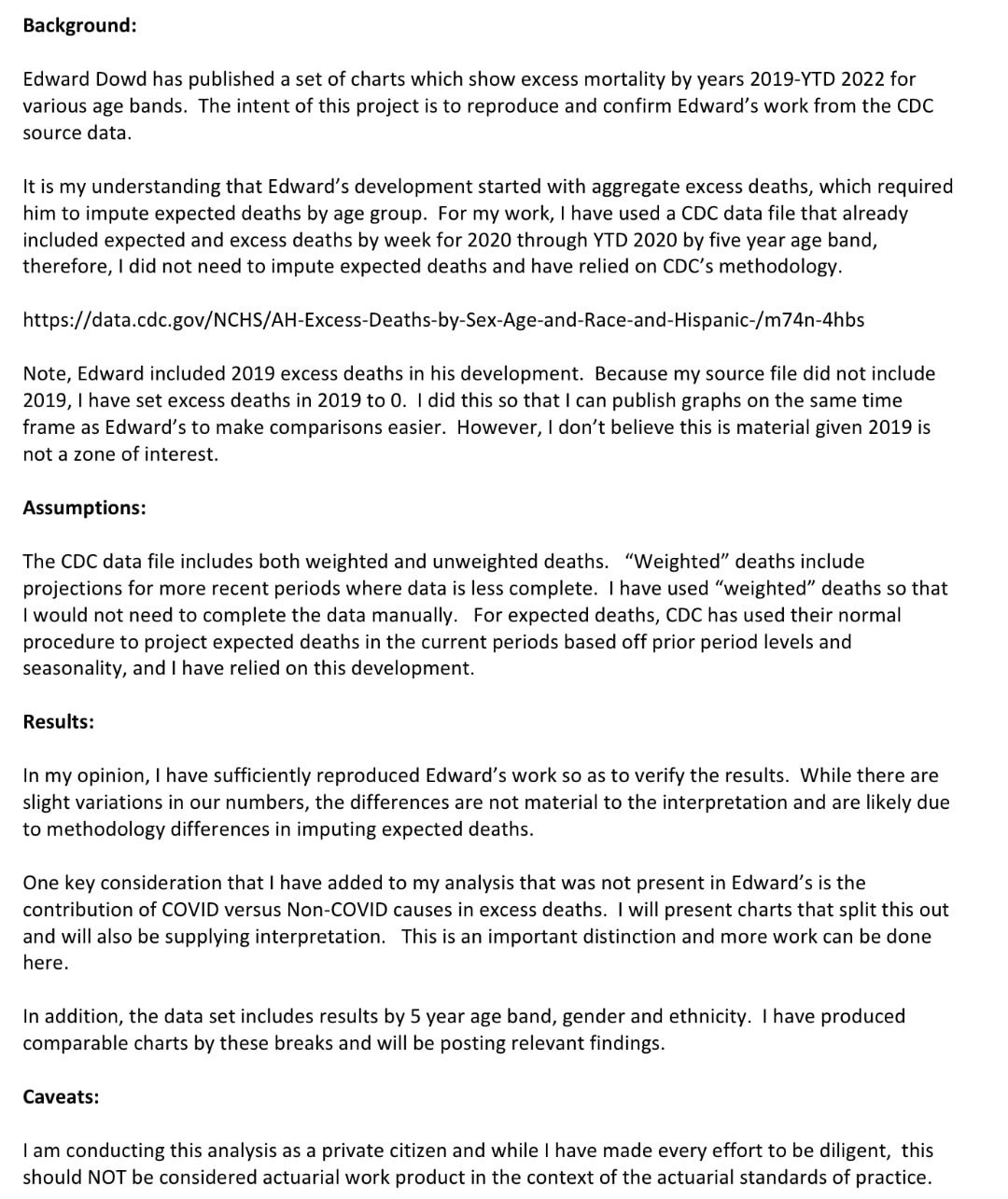 Presented here is a summary of my analysis of public CDC source data in an effort to reproduce the w...