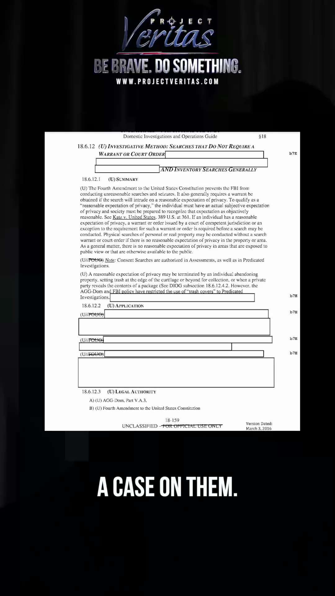 FBI Whistleblower explains DIOG (Domestic Investigations and Operations Guide); Document shows justi...