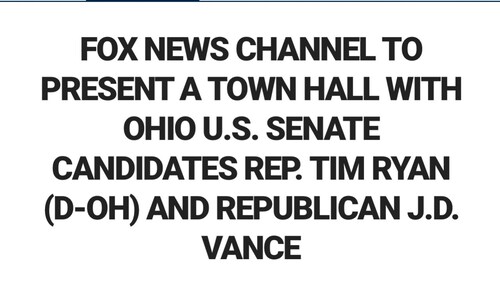 LIVE TOWNHALL with Ohio U.S. Senate Candidates Rep. Tim Ryan and J.D. Vance