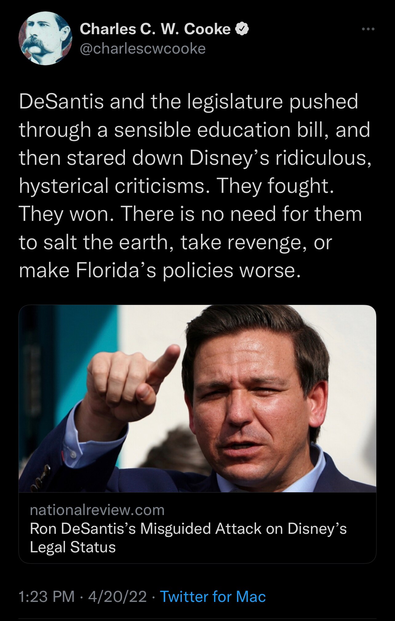 Leave it to the irrelevant, gutless corporate shills at the National Review to side with the Groomers at Disney

@AnthonySabatini 

#nationalreview #disneygroomers #disney #desantis #bannonswarroom 