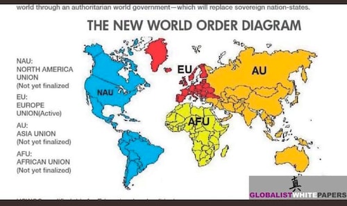 The New World Order people want a one world gov't with 4 zones - so no more individual countries. #r...