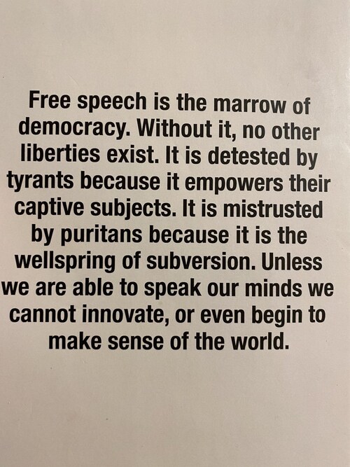 My friend @andrewdoyle_com from his book, “Free Speech and why it matters.”  