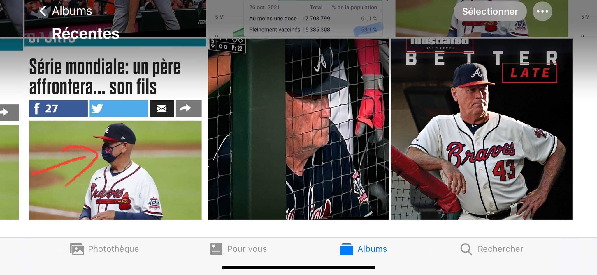 La série mondiale 2021 baseball 
Atlanta contre Huston…. 

Ce gars là est Brian Snitker et il a pas ...