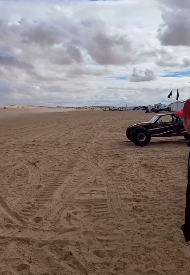 A 170mph pass in the sand dunes 