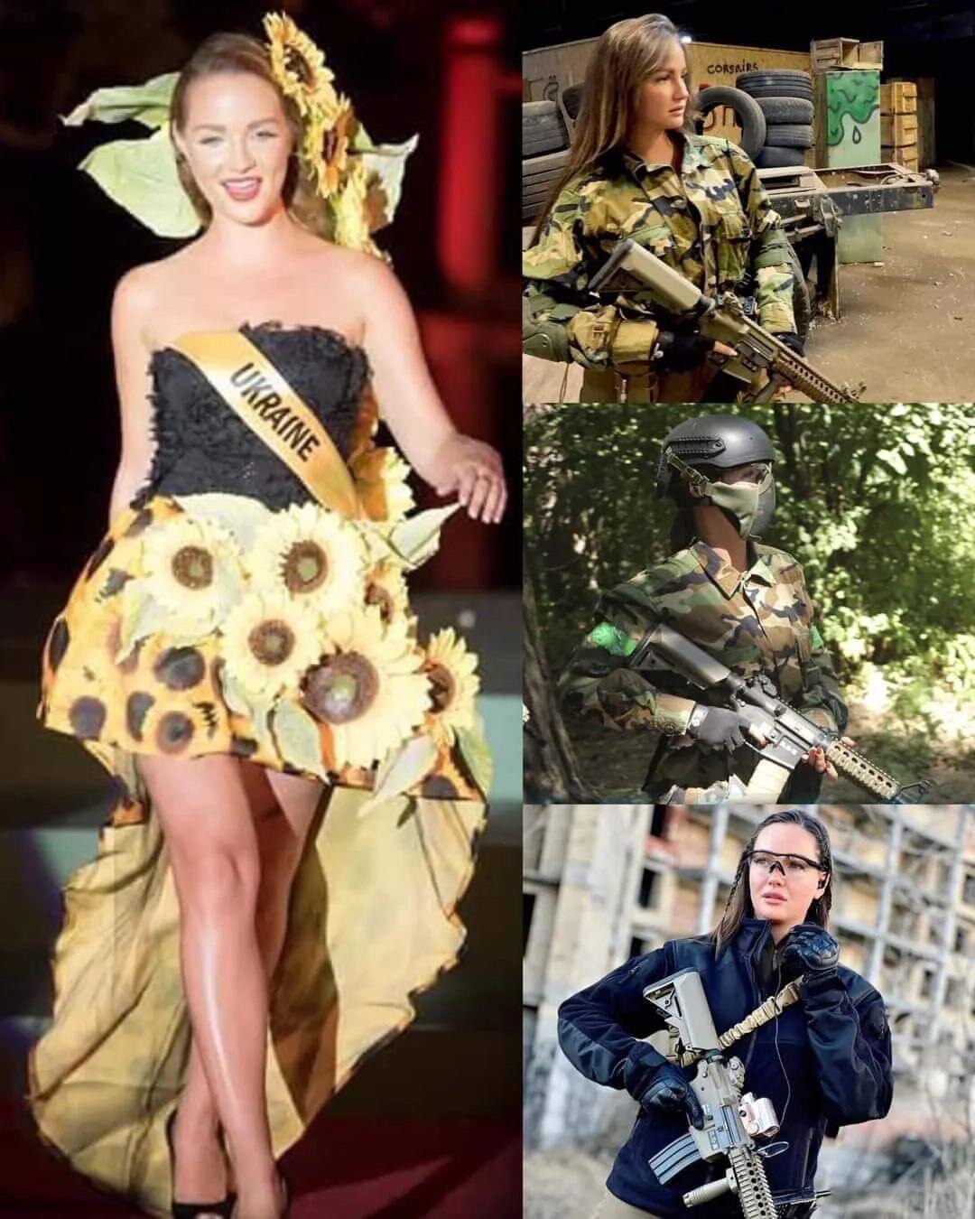 REPOST: BREAKING | Former Miss Grand Ukraine, Anastasia Lenna leaves the glitz and the glam to defend her country.

After the chaos and storm that happens in Ukraine these days, Miss Grand Ukraine 2015 Anastasiia Lenna leaves the heels and glamour aside to defend her country with nails and teeth even if it costs her own life.

She is a military, and although she was off-duty, she decided to rejoin the army to fight for her nation's peace and freedom.

May God be with her and protect her in her fight for her country. #pageantbadass #patriot #thefiveshow @FoxNation1 @FoxNewsBreaking

**credits to TPP