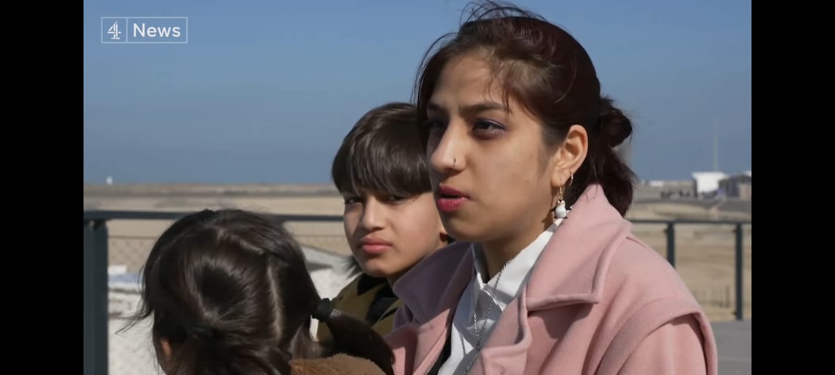 So according to channel 4 news this fucking mutt (25:30) is a Ukrainian refugee. She left the middle...
