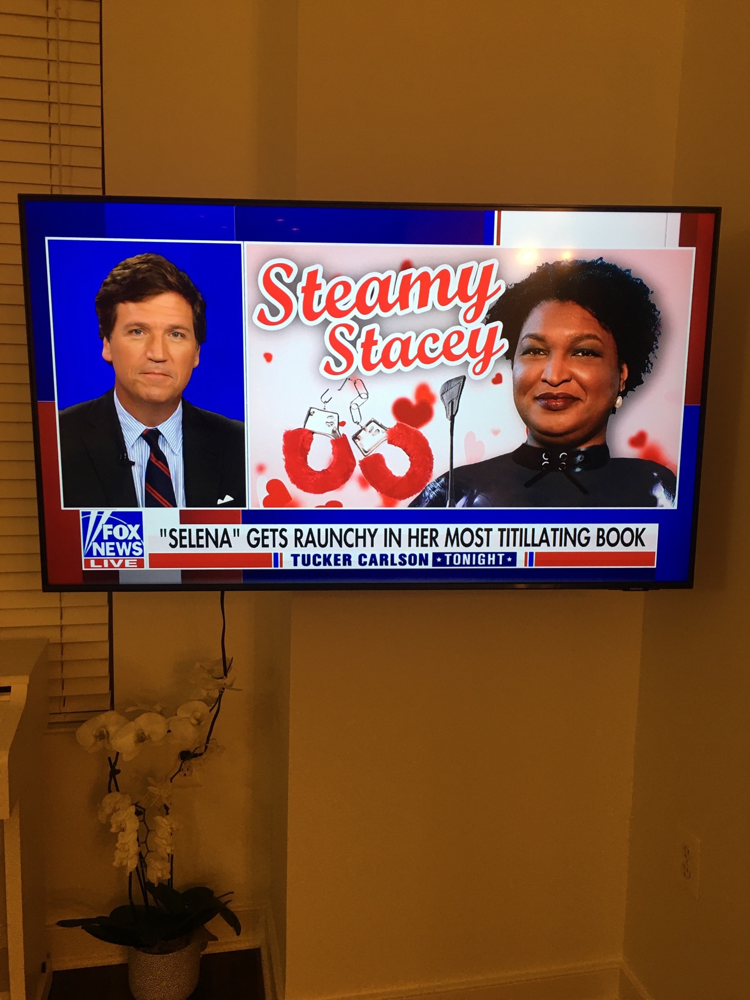 I had no idea Stacey Abrams wrote harlequin romance novels. Tucker last night had his producer readi...