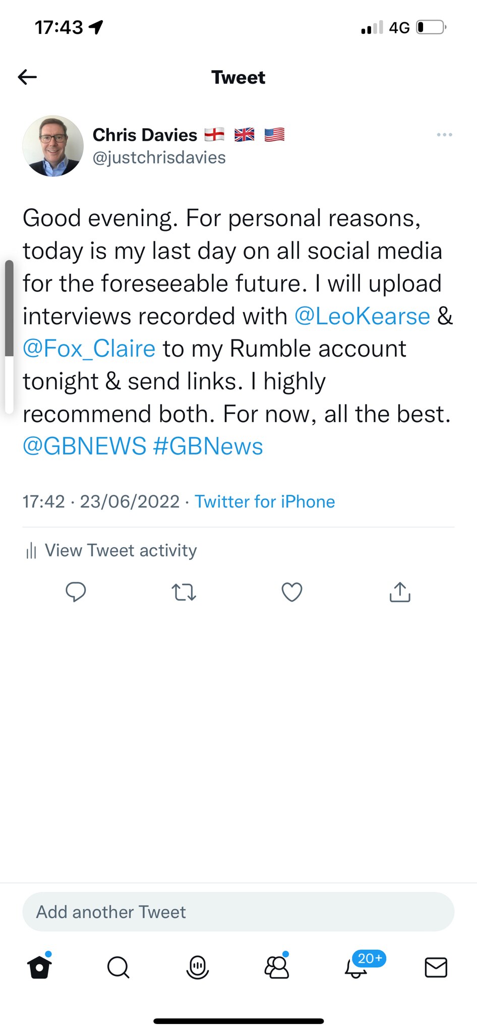 View justchrisdavies's post on GETTR. Join the discussion, share your thoughts, and connect with the community.