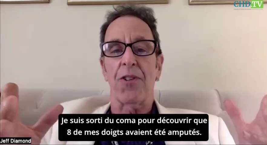 Le guitariste Jeff Diamond a reçu l'injection Johnson&Johnson COVID19 le 09/07/2021; il est tombé da...