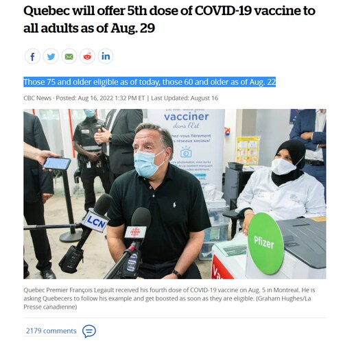 🔥 Quebec rolling out 5th mRNA dose - ahead of Israel 🔥

Apparently, no Canadian province does pharmaceutical prostitution like Quebec.

Even Israel hasn't rolled out a 5th dose.

No studies, no science. Just come take a 5th jab.

I'm relieved that they don't have to fake "the science" anymore. No more computer generated data showing bogus 99% efficacy.

I like Quebec's new approach - just offer everyone as much mRNA as they want.  

As an FDA COVID Vaccine expert once said: "we’re never going to learn about how safe this vaccine (5th dose) is unless we start giving it". How true.

Good luck, Quebec. 

You're the new Pfizer & Moderna lab now.

https://www.cbc.ca/news/canada/montreal/quebec-vaccination-campaign-fifth-doses-1.6552374