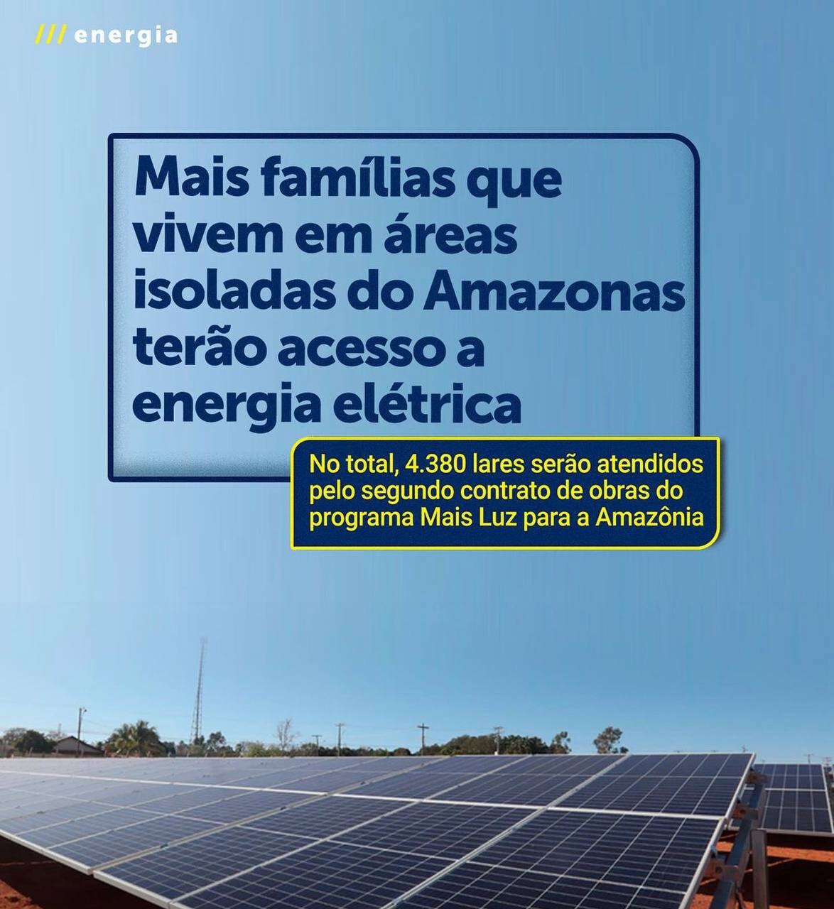 Mais 4.380 famílias de áreas isoladas de Manaus (AM) serão beneficiadas com fornecimento contínuo de...