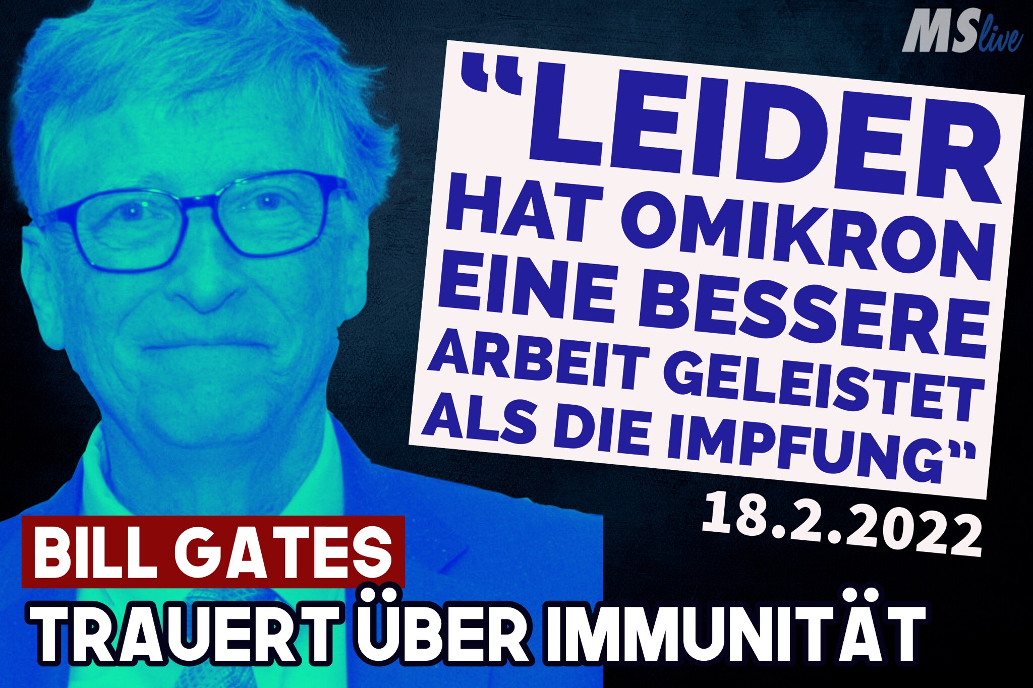 Gates weint über verpasste Impfchance

🟥 Kann man nicht erfinden! 
Gates sagte der Presse heute fol...