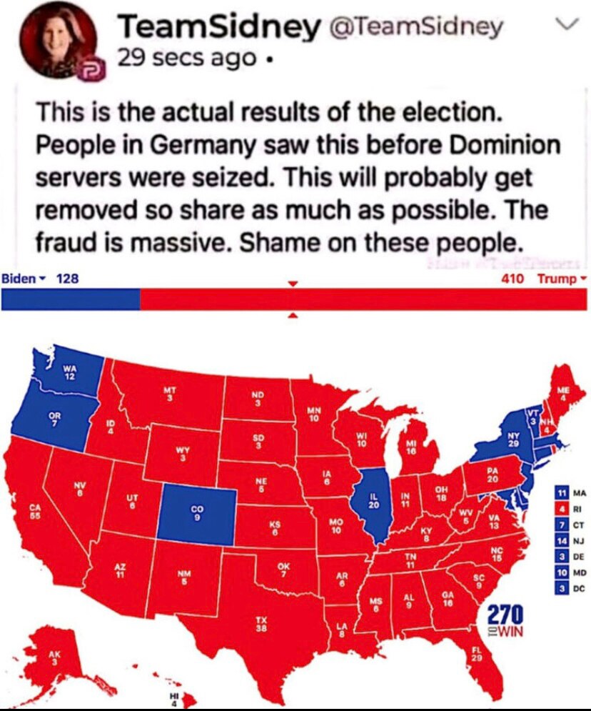 Sidney Powell: Real Results of 2020 Elections! 


