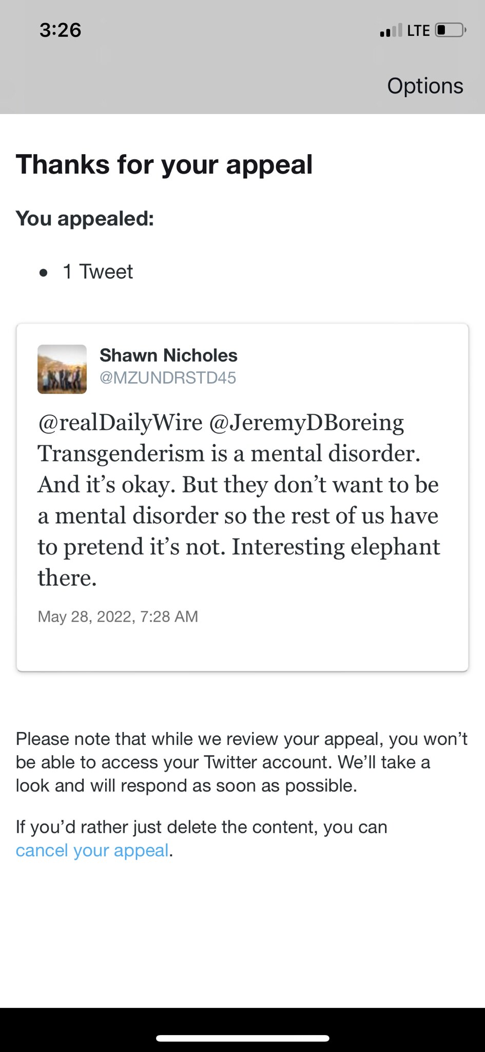 When Twitter restricts your account because of a label they placed on speaking truth called  “hate s...