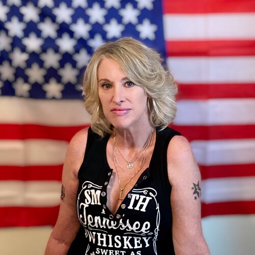 MAGA Patriot posting red content from a blue state