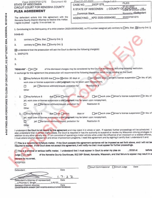 BREAKING: Dominick Black's case (accused of giving Kyle Rittenhouse an AR-15) has reached a resolution.
BOTH Felonies will be dismissed and he will recei