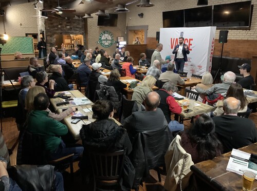 We saw a HUGE show of support for @JDVance1 in Dublin last night! #OHSen

Topics ranged from fixing ...