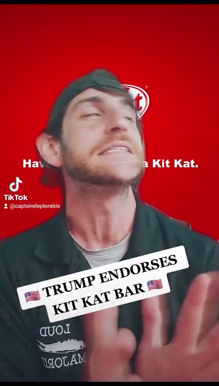 RT @Shawn_Farash: TRUMP ENDORSES KIT KAT!

#Trump #MAGA #KitKat #AmericaFirst #STAYLOUD #LOUDMAJORIT...