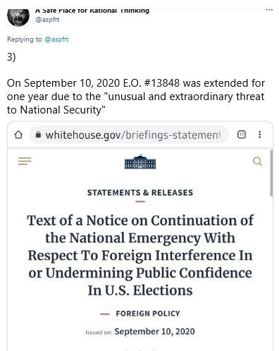 EO 13848 about to hit. 🚨 