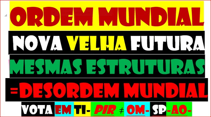 CIDADÃO NÃO TE ILUDAS
DEMOCRACISMO FASCISMO COMUNISMO NAZISMO e t outros ISMOS futuros finalidade CAPITAL e o resto é paisagem narrativa treta agenda proto