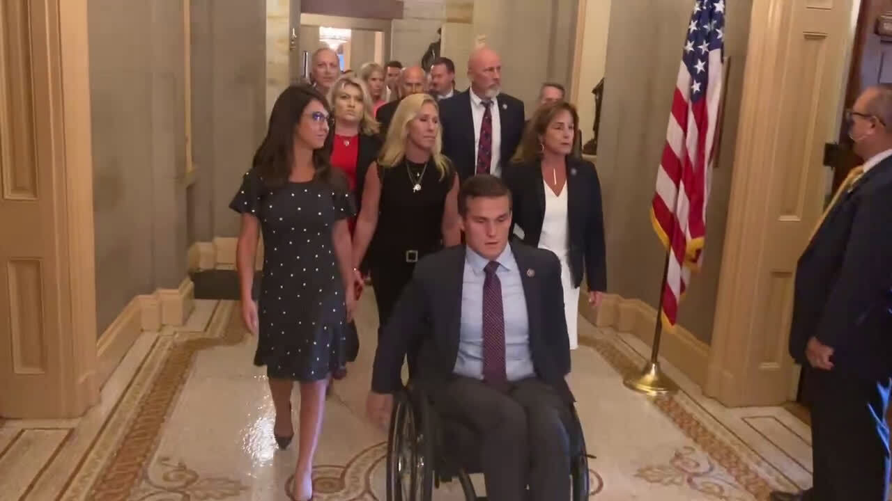 This afternoon, my colleagues and I headed to the "covid free" Senate side of the Capitol to protest...