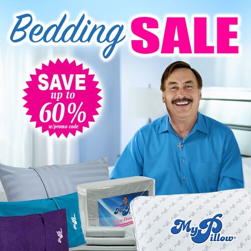Save up to 60% on MyPillow's Bedding Sale with promo code R448. Get your sheets, pillowcases, down c...
