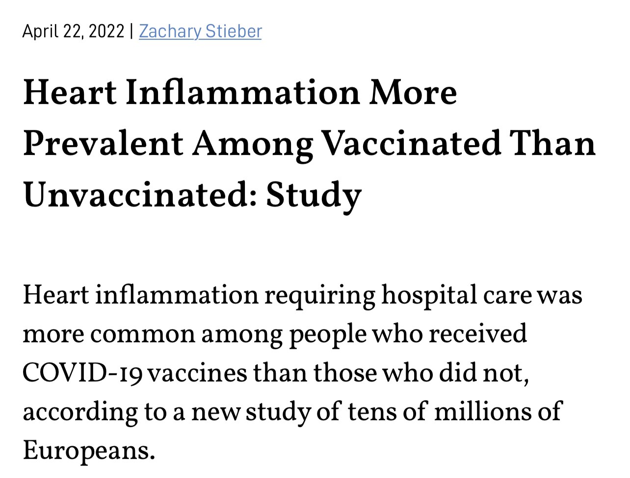 “‘These extra cases among men aged 16–24 correspond to a 5 times increased risk after Comirnaty and ...