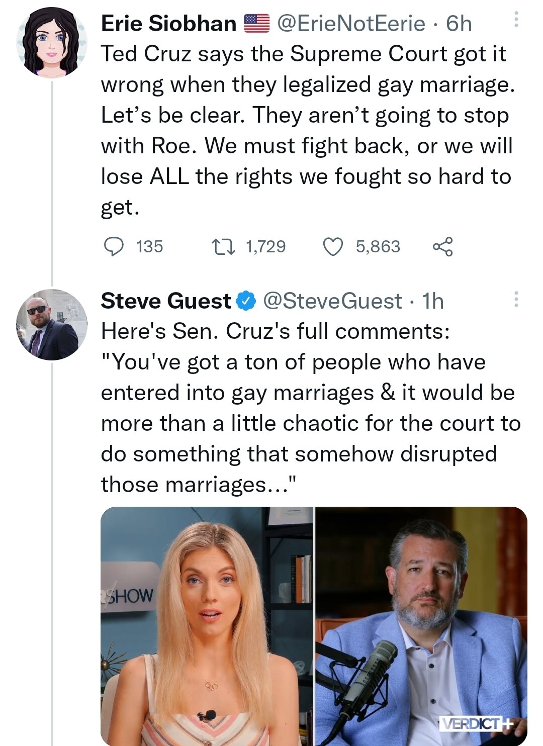 Ted Cruz cowers on the issue of preserving the sanctity of marriage- which is literally on the GOP p...