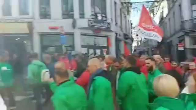 The home of the EU, Brussels, swamped by thousands today in protest over the cost of energy, food an...