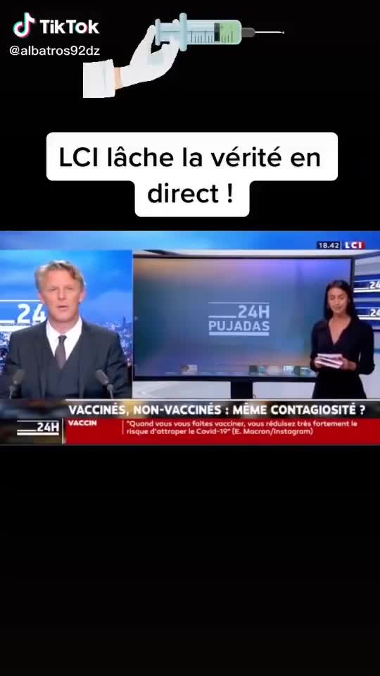 Bon bah voilà une bombe est lâchée par LCI en direct. Les vaccinés attrapent aussi le delta, sont au...