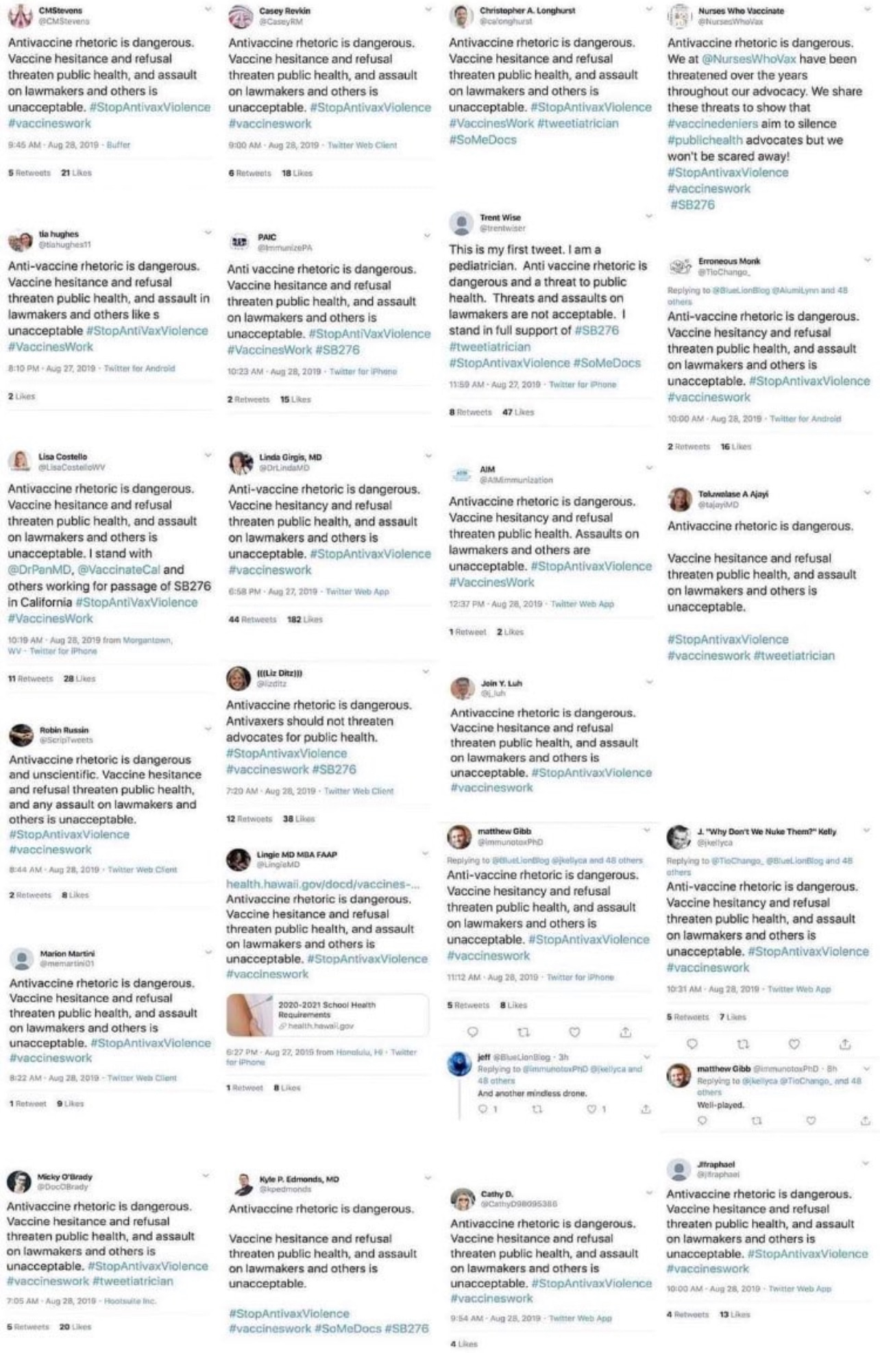 There appears to be thousands of pro-vaccine bot networks on Twitter, all saying the exact same thing. 

Who pays for this?