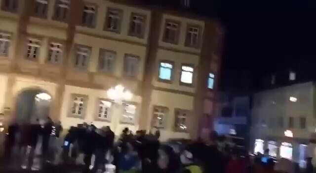 This is so beautiful. From a town in Germany, people stood in silence and played the Canadian national anthem  for the fight for freedom battles in Canada.