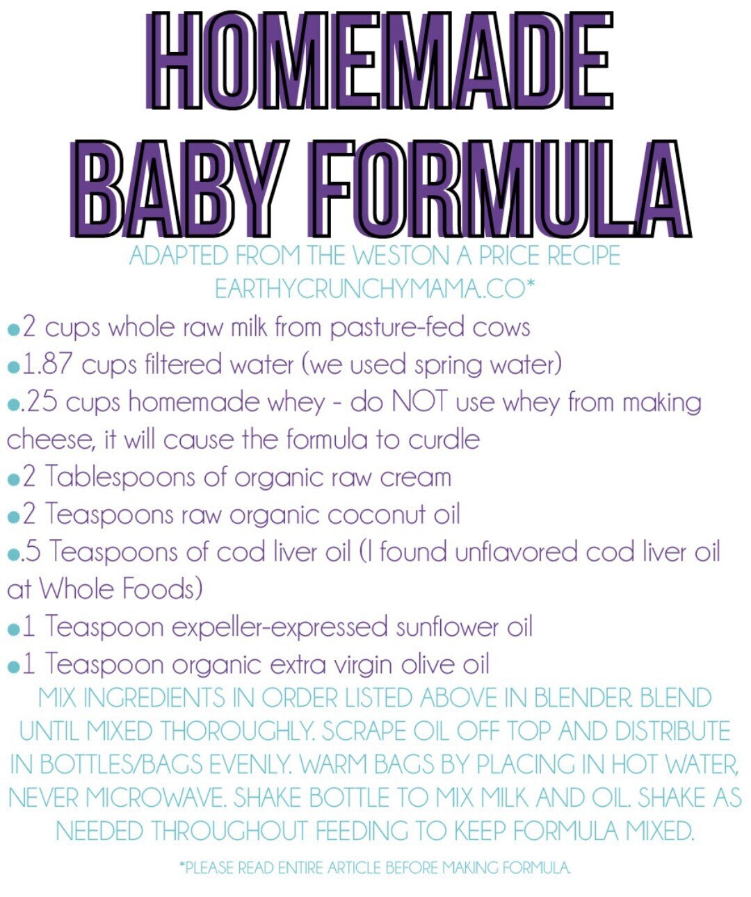 @suzost I thought you might want to share this in case any mother's are looking to make baby formula 