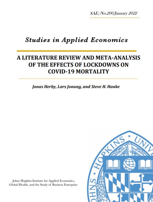NEW - Meta-analysis by Hopkins University concludes that "lockdowns have had little to no public hea...