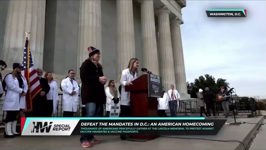 Dr. Mary Bowden speaking at the Washington protest, she's treated over 2,000 patients with covid in ...
