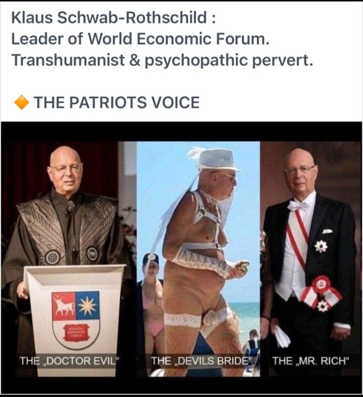 @jackposobiec Pervs. 100% slime. Schwab and biden yuking it up...where's a lightening bolt when you need one?