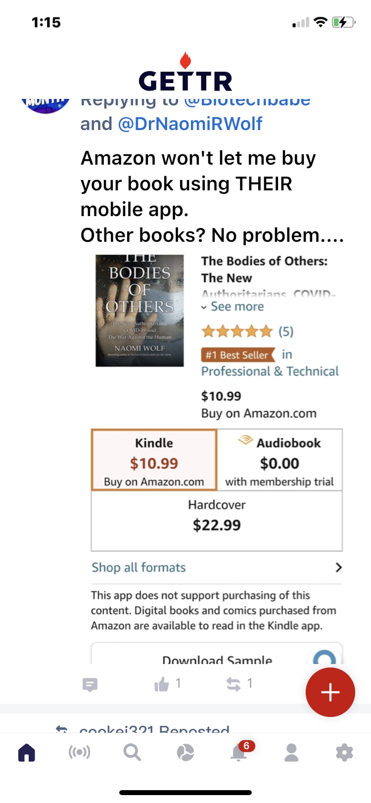 Amazon on a tear to restrict The Bodies of Others, which addresses Amazon’s role in the lockdowns. Twitter deplatformed me after I spoke about The Bodies of Others, which addresses Twitter’s role in the lockdowns. PLEASE order this book which they don’t want you to read, from Alibris, Bookshop.org, Powells.com, Allseasonspress.com  or your local bookstore… 

