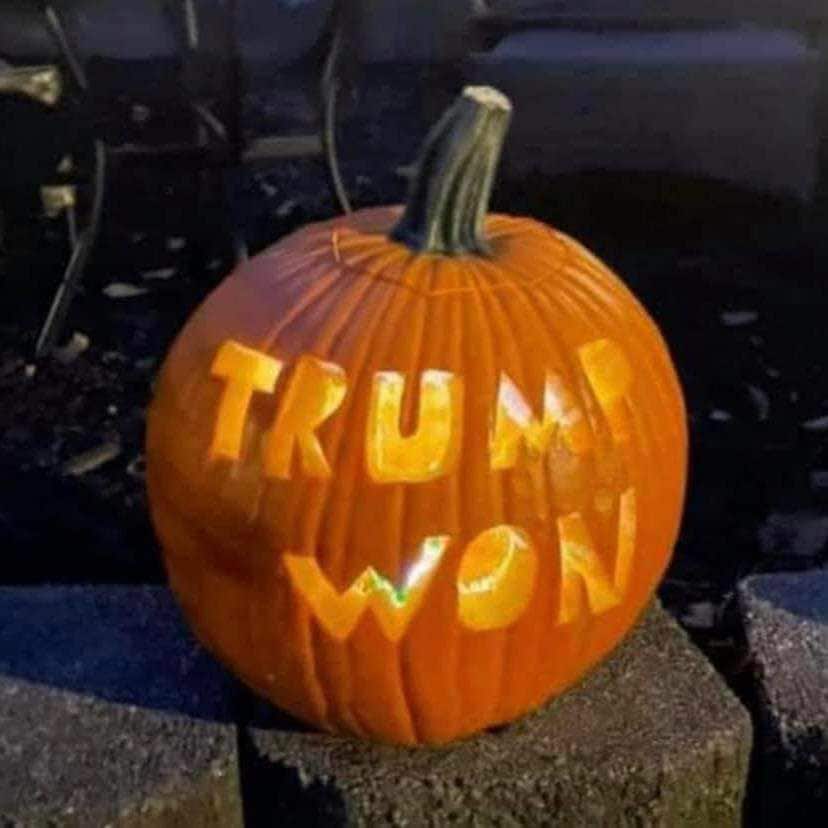 Don’t forget to carve a TRUMP WON pumpkin and put it on your porch for Halloween, and also carve a F...