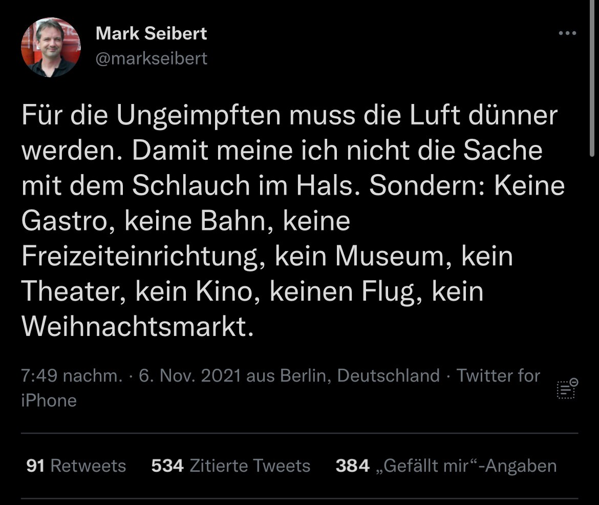 Ich vermute Sie wollten noch seinen Twitter Tweet beifügen