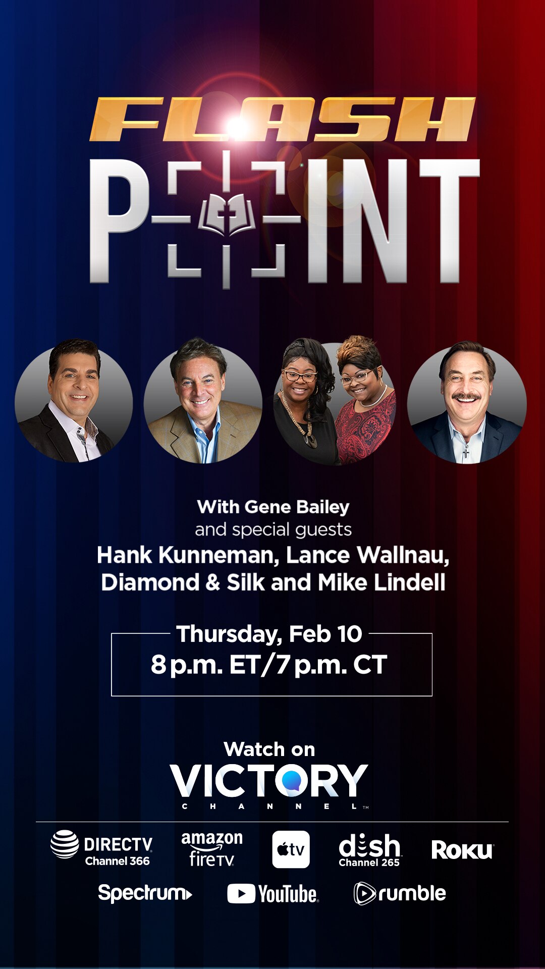 Mike will be joining Gene Bailey on Flashpoint tonight via The Victory Channel! He’ll be live around 7:40pm CT. Watch it live here: https://www.govictory.com/watch/