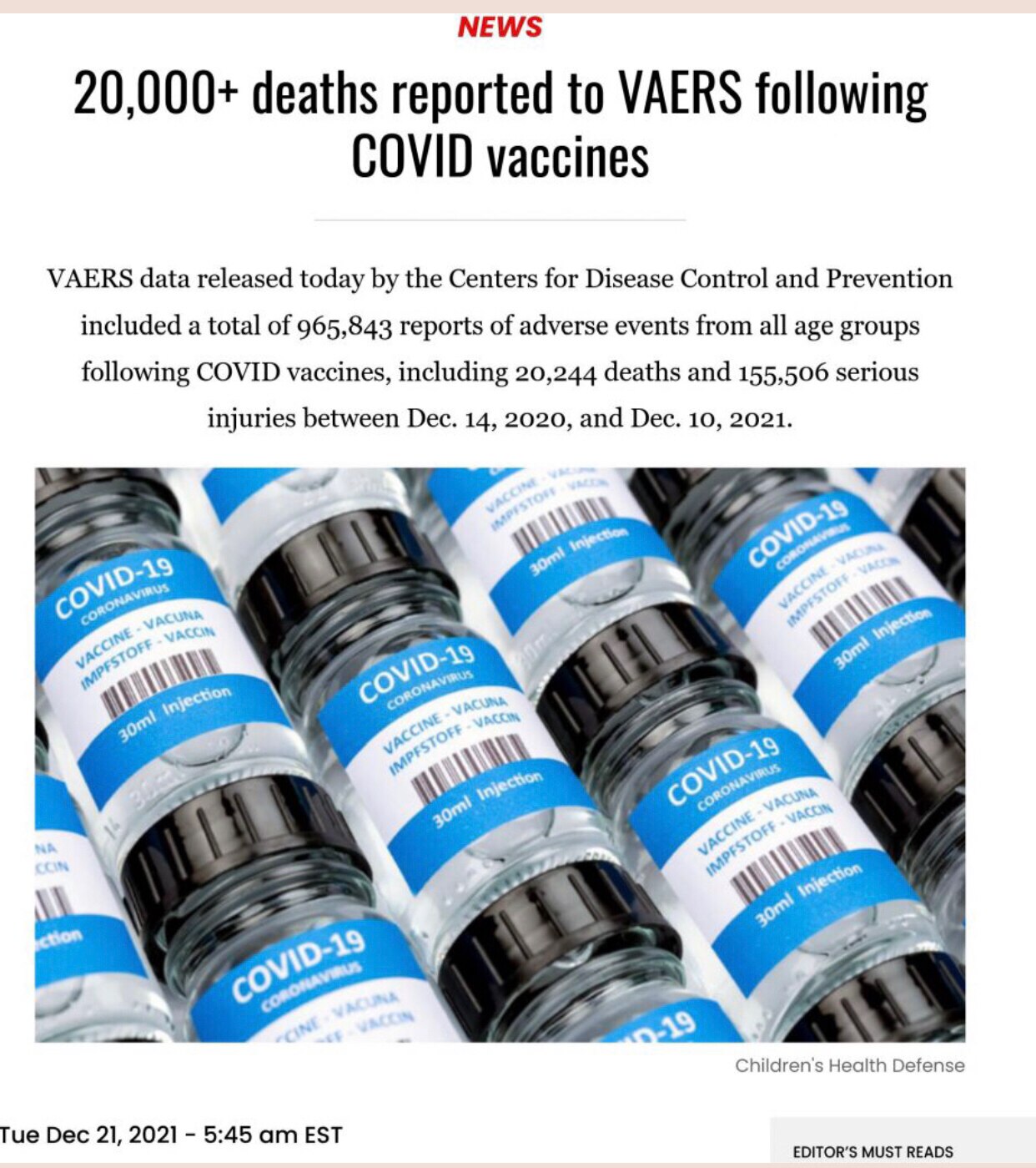 Normally just one death would warrant vaxxx to be pulled. 