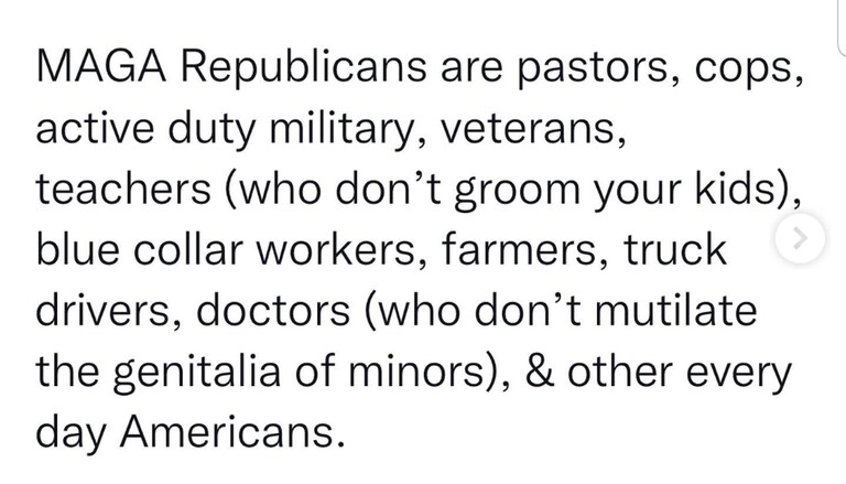There is absolutely nothing extreme about the average Citizen that just wants to Make America Great Again. We are just normal regular people that love God,