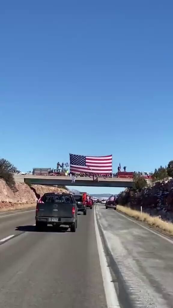 US convoy for freedom rolling through Arizona en route to Washington DC.
