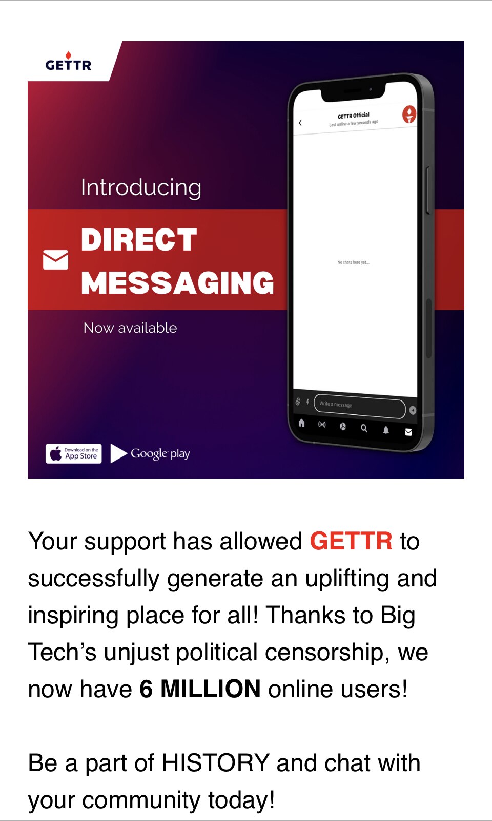 When do the DemonRAT DemocRATs pull the plug on GETTR ?  

