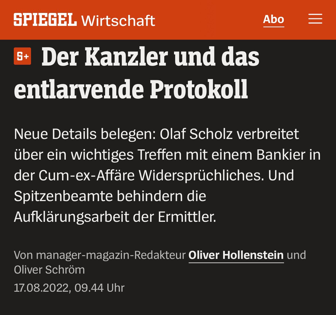 „Kann man es als Bürgermeister vergessen, wenn man Vertreter einer der wichtigsten Banken in wenigen...