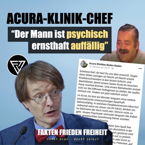 🤣GENIALER FRONT GEGEN #LAUTERBACH

Mit Quellen für ihren Angriff gegen diesen Psychopathen erfreut ...