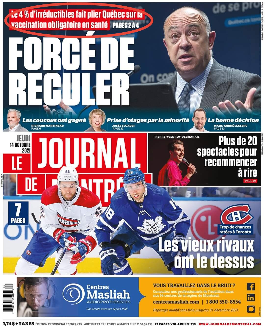 🤣🤣🤣 4%. 
Il aurait plié seulement pour 4% d’irréductibles GAULOIS.  Il vient de nous prouver que ...