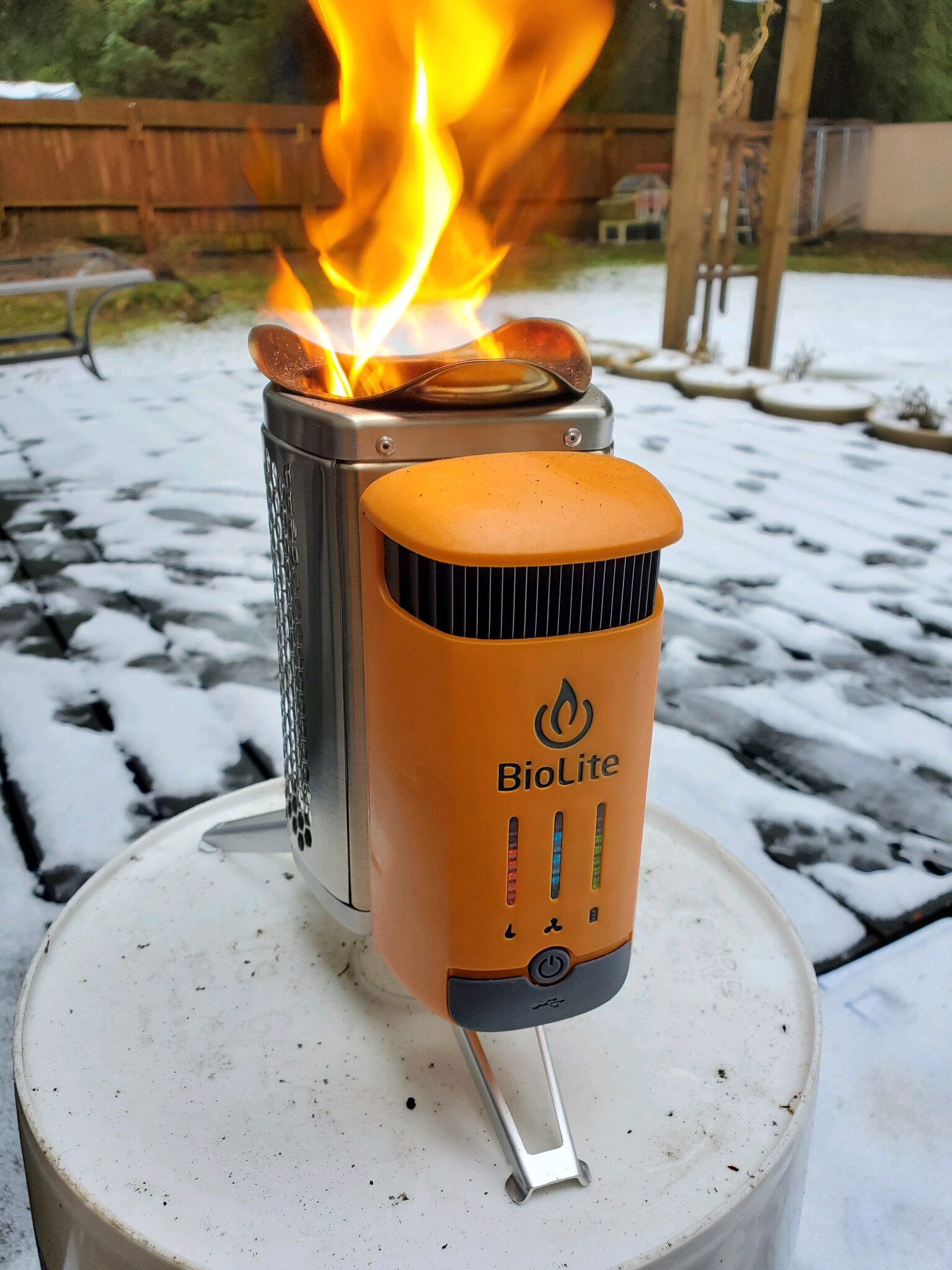 Just got my #biolite in the mail. Gotta say, this thing kicks ass! Burns hot and charges the battery way faster than I had expected. Good for charging gear / cooking on those long hunting trips, power outages, camping or even just for the hell of it eh. 
#camping #survival #gear #hunting #hiking #reccomended
