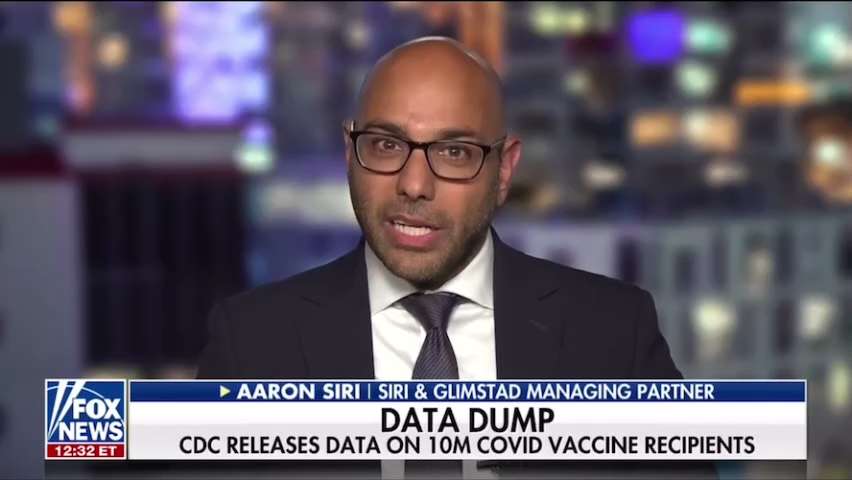 Aaron Siri’s Team Sued the CDC to Get Their V-SAFE Data, Which Has Alarming Findings

“Now that we h...