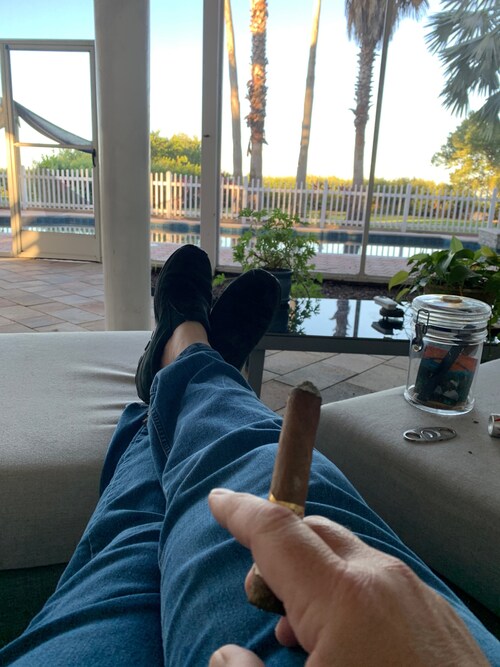 It’s so cold here in Florida I had to wear shoes.